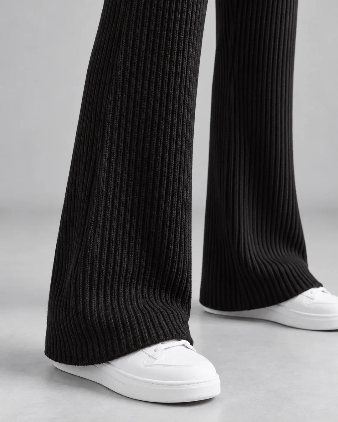 Winter Ribbed Knit Sweatpants Women Wide Leg High Rise Lounge Pants