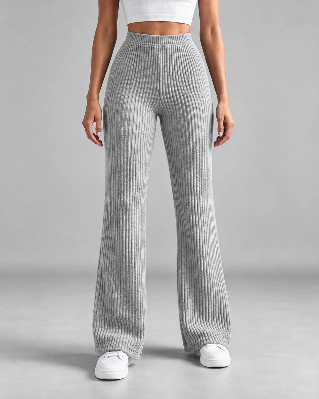Winter Ribbed Knit Sweatpants Women Wide Leg High Rise Lounge Pants