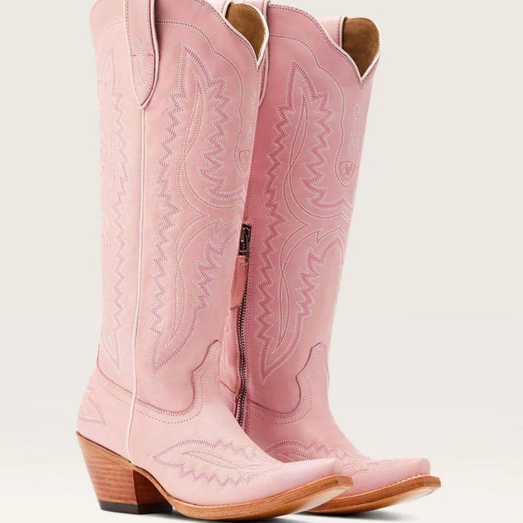 Women's Embroidered Knee-High Western Cowboy Boots