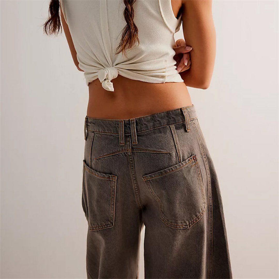 Layla | Women's Mid-Rise Heavyweight Denim Cropped Barrel Leg Jeans