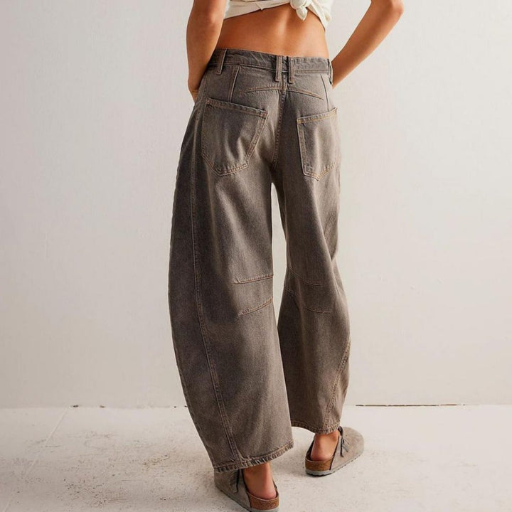 Layla | Women's Mid-Rise Heavyweight Denim Cropped Barrel Leg Jeans