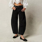 Layla | Women's Mid-Rise Heavyweight Denim Cropped Barrel Leg Jeans