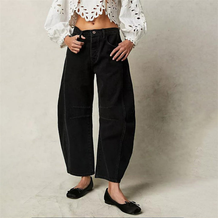 Layla | Women's Mid-Rise Heavyweight Denim Cropped Barrel Leg Jeans