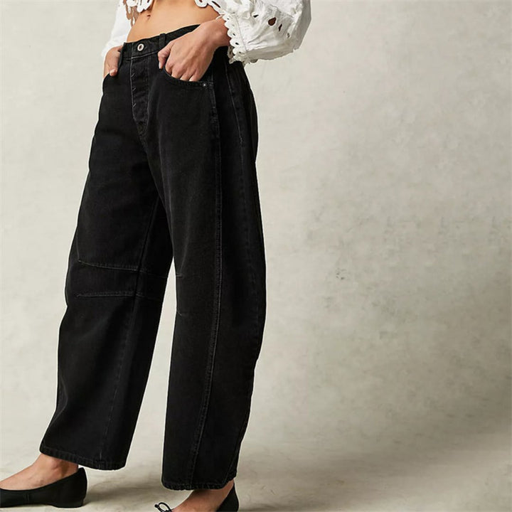Layla | Women's Mid-Rise Heavyweight Denim Cropped Barrel Leg Jeans