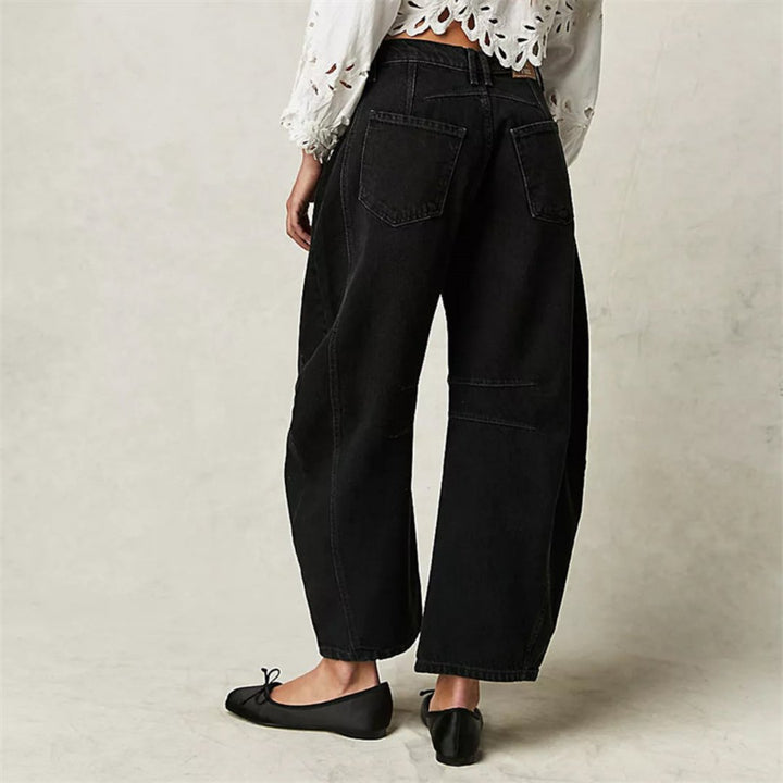 Layla | Women's Mid-Rise Heavyweight Denim Cropped Barrel Leg Jeans