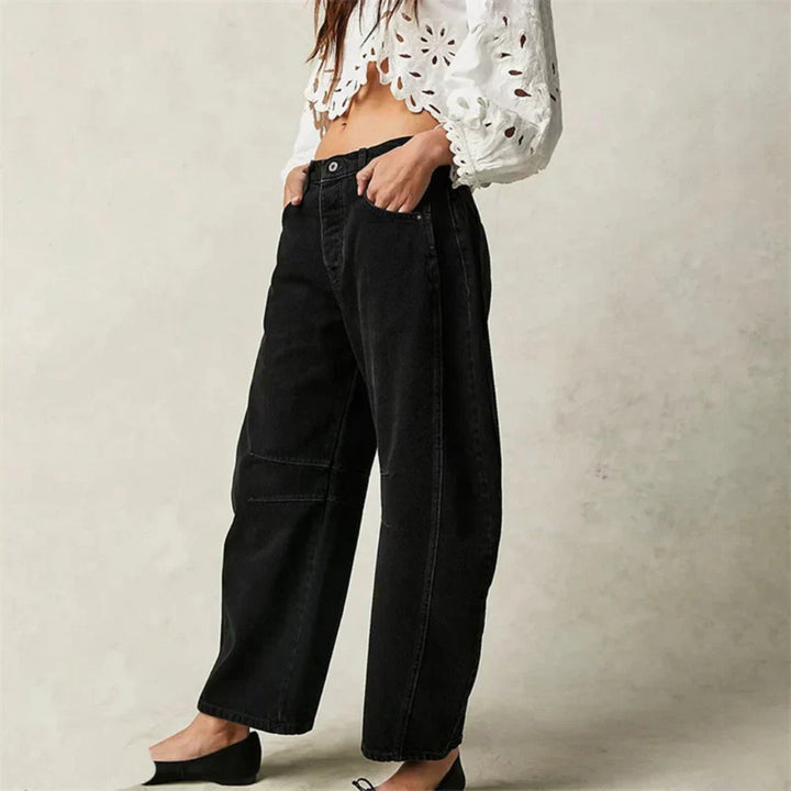Layla | Women's Mid-Rise Heavyweight Denim Cropped Barrel Leg Jeans