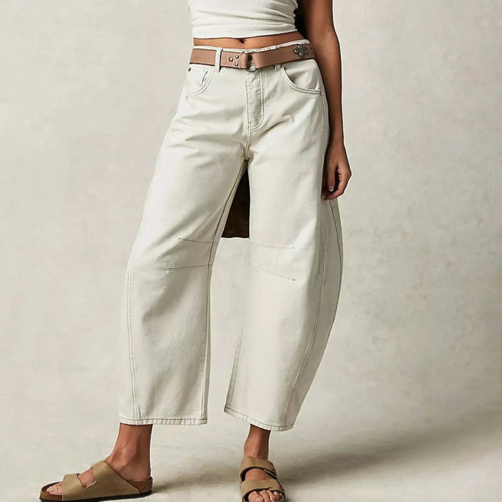 Layla | Women's Mid-Rise Heavyweight Denim Cropped Barrel Leg Jeans