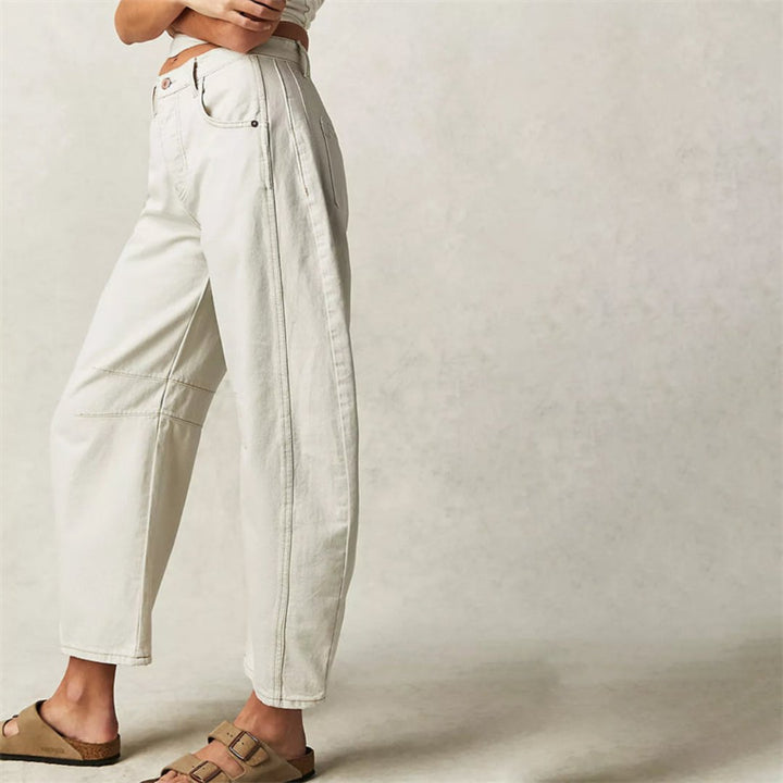 Layla | Women's Mid-Rise Heavyweight Denim Cropped Barrel Leg Jeans