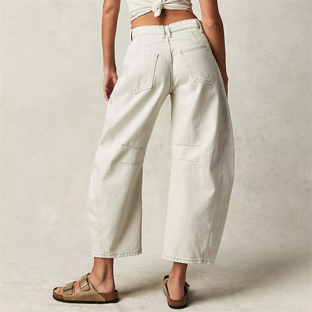 Layla | Women's Mid-Rise Heavyweight Denim Cropped Barrel Leg Jeans