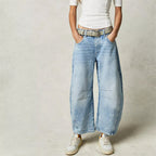 Layla | Women's Mid-Rise Heavyweight Denim Cropped Barrel Leg Jeans