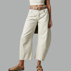 Layla | Women's Mid-Rise Heavyweight Denim Cropped Barrel Leg Jeans