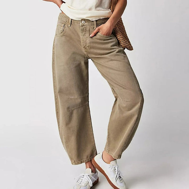 Layla | Women's Mid-Rise Heavyweight Denim Cropped Barrel Leg Jeans