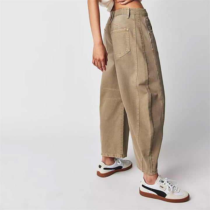 Layla | Women's Mid-Rise Heavyweight Denim Cropped Barrel Leg Jeans