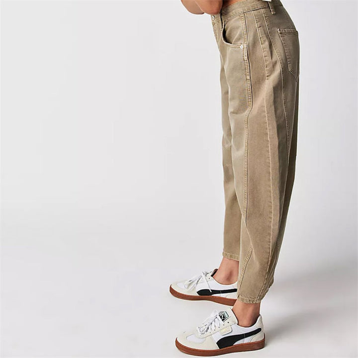 Layla | Women's Mid-Rise Heavyweight Denim Cropped Barrel Leg Jeans