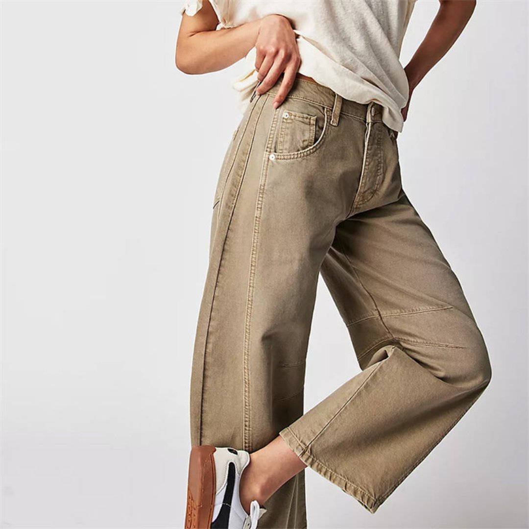 Layla | Women's Mid-Rise Heavyweight Denim Cropped Barrel Leg Jeans