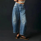 Layla | Women's Mid-Rise Heavyweight Denim Cropped Barrel Leg Jeans