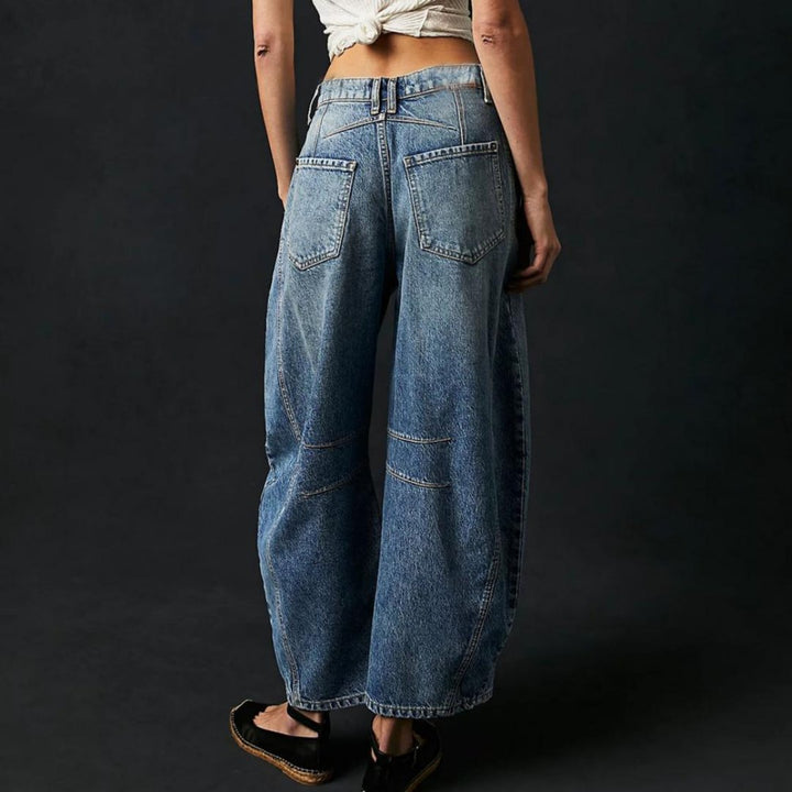Layla | Women's Mid-Rise Heavyweight Denim Cropped Barrel Leg Jeans