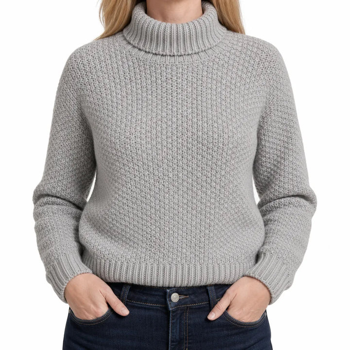 Women’s Cowl Neck Knit Sweater for Everyday Wear
