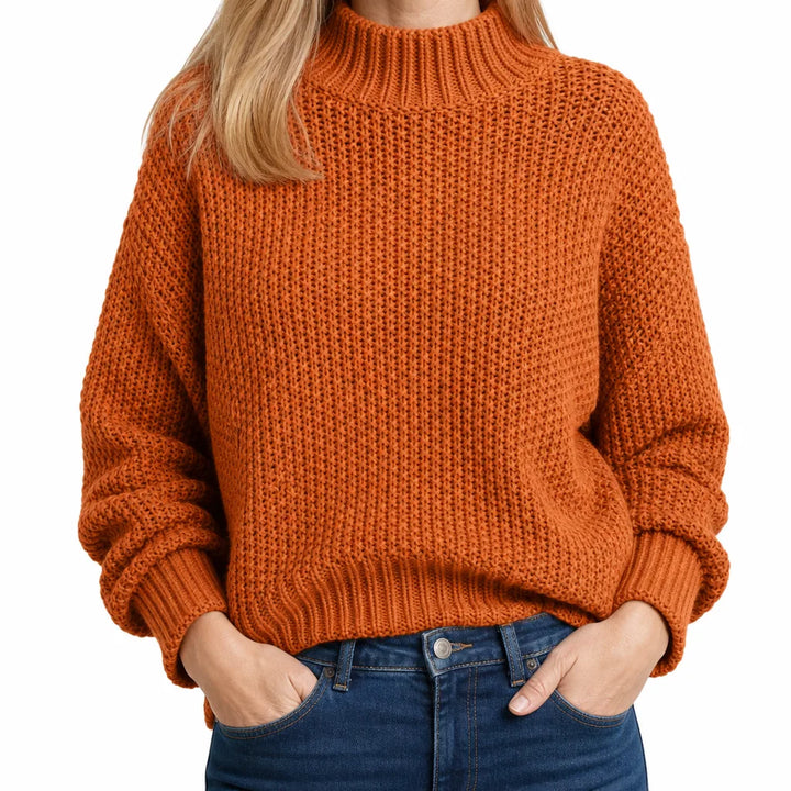 Women’s Cowl Neck Knit Sweater for Everyday Wear