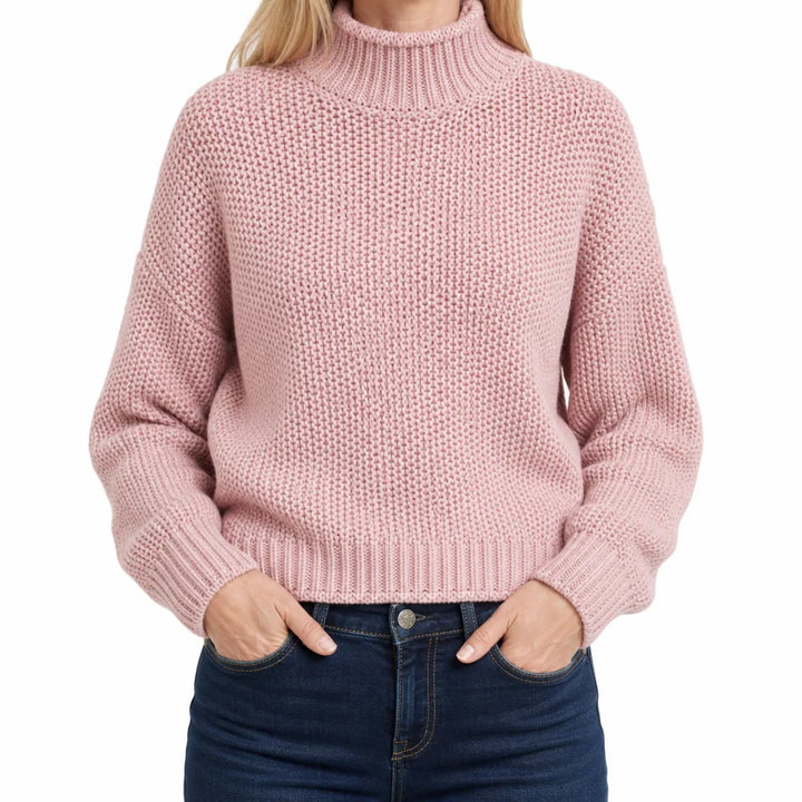 Women’s Cowl Neck Knit Sweater for Everyday Wear