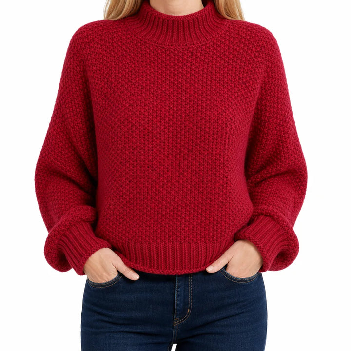 Women’s Cowl Neck Knit Sweater for Everyday Wear
