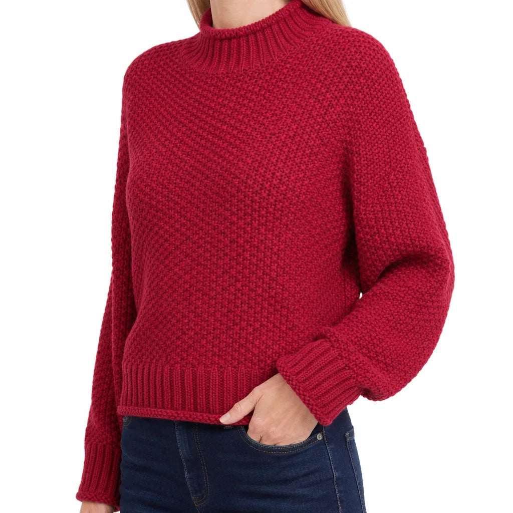 Women’s Cowl Neck Knit Sweater for Everyday Wear