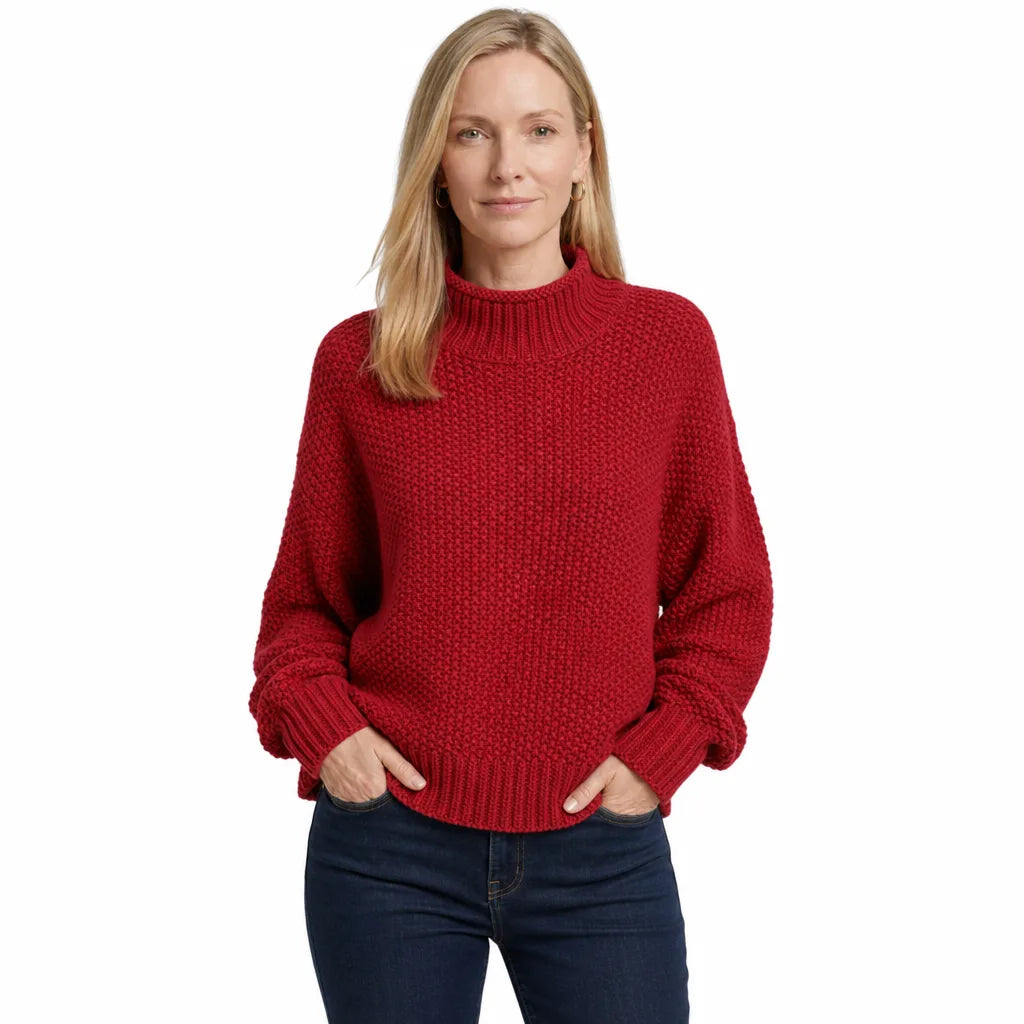 Women’s Cowl Neck Knit Sweater for Everyday Wear