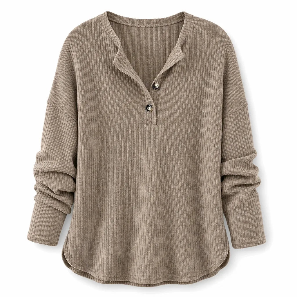 Women’s Ribbed Pullover Top for Everyday Wear