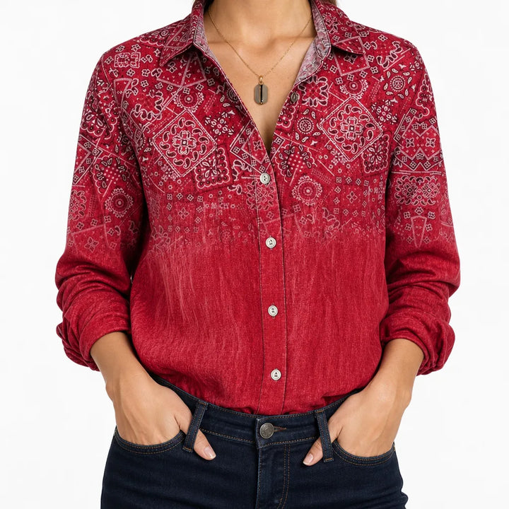 Women's Western Long Sleeve Button Top