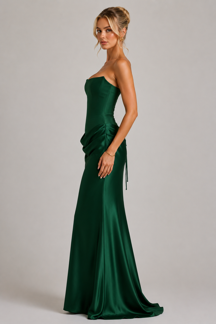 Mirabella | Corset Satin Bodycon Maxi Dress Wedding Guest