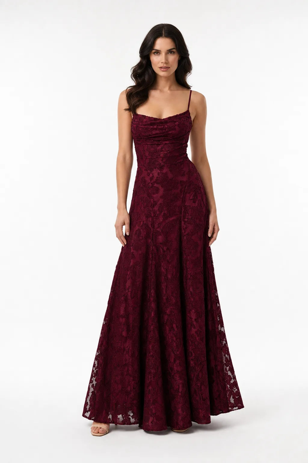 Yuna │ Lace Open Back Gown