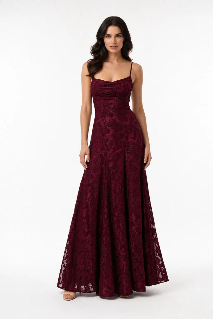 Yuna │ Lace Open Back Gown