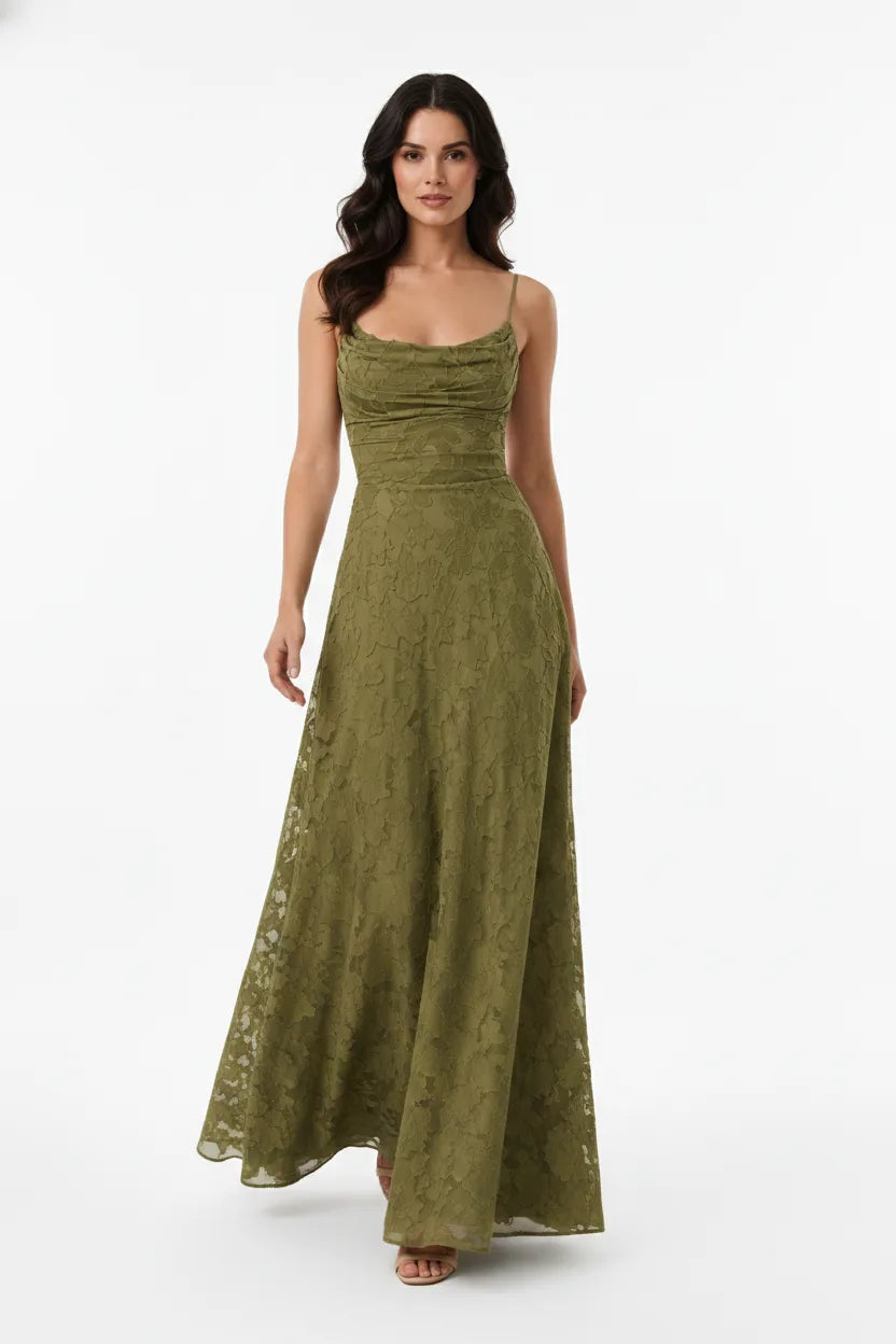 Yuna │ Lace Open Back Gown