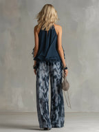 Zephyra | Women's Halter Wide Leg Two Piece Set